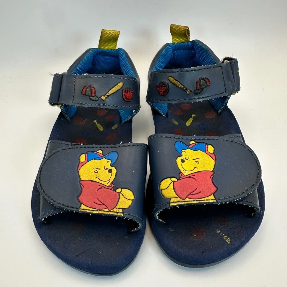 Disney Winnie the Pooh Sandals Kids Size‎ 10 Navy Blue Baseball Sporty Casual